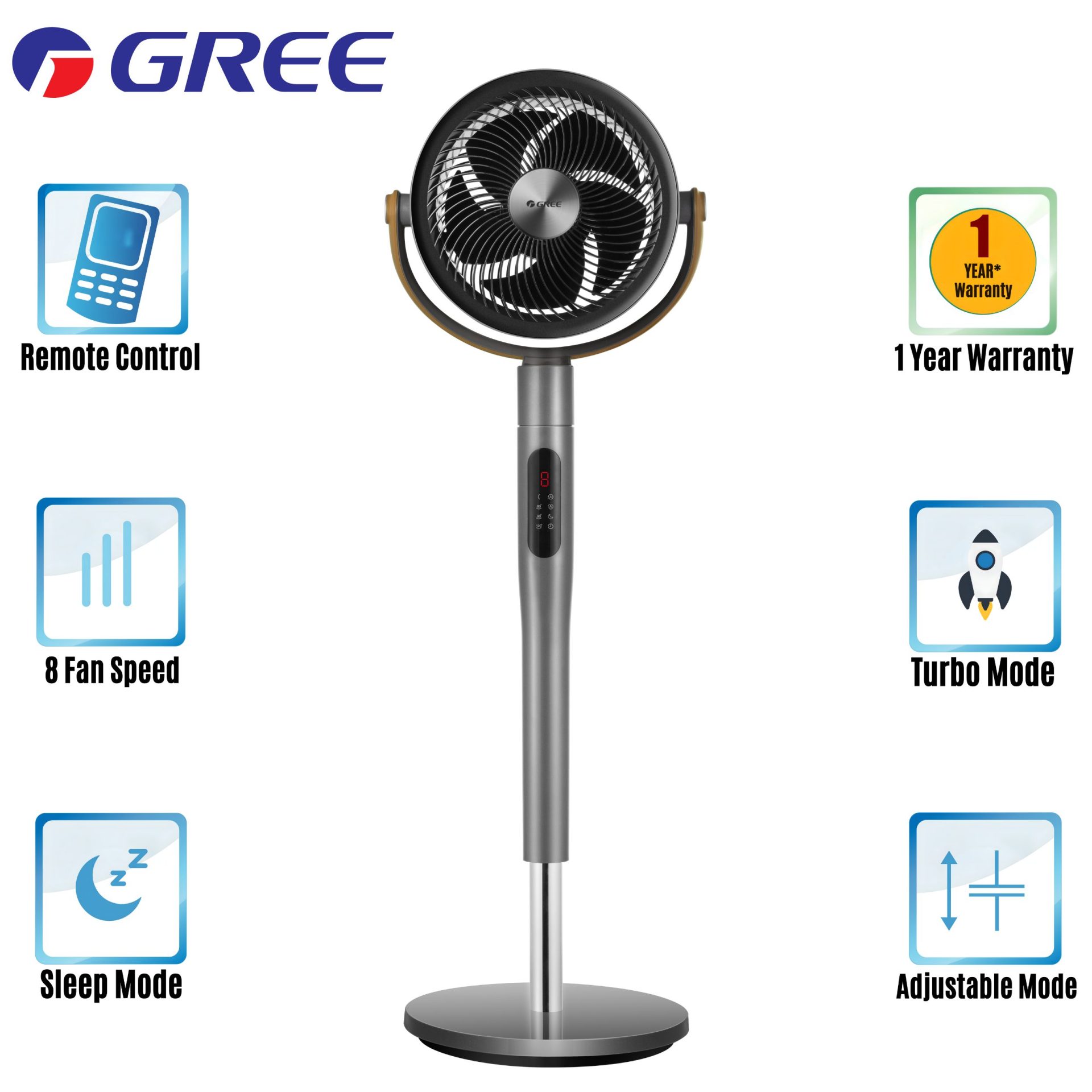 Picture of GREE Remote Control Air Circulator Fan-Turbo Speed Fan (FXDZ-2305Bg5)