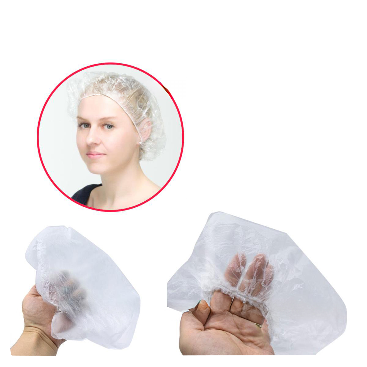 Picture of Thin poly Shower cap with soft elastic band 10 pcs