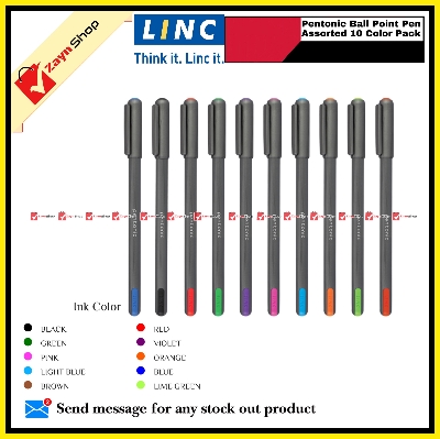 Picture of Linc Pentonic Ball Point Pen Assorted 10 Color Pack