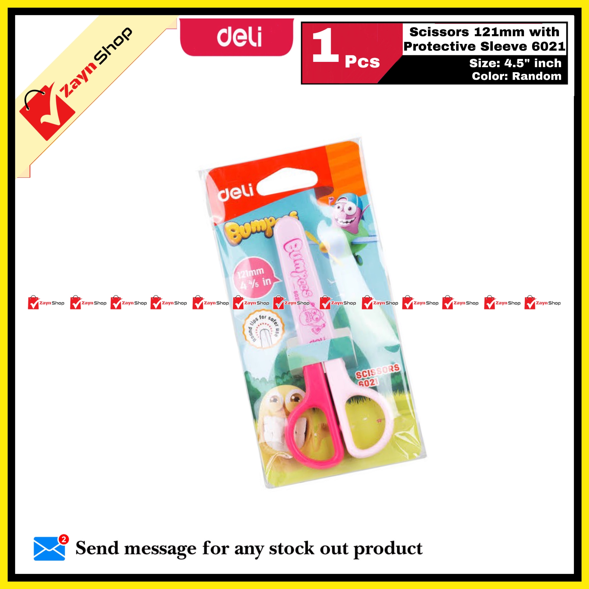 Picture of Deli Scissors 121mm with Protective Sleeve 6021  4.5 inch