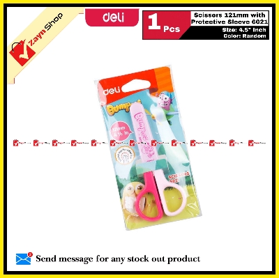 Picture of Deli Scissors 121mm with Protective Sleeve 6021  4.5 inch