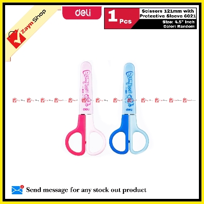 Picture of Deli Scissors 121mm with Protective Sleeve 6021  4.5 inch