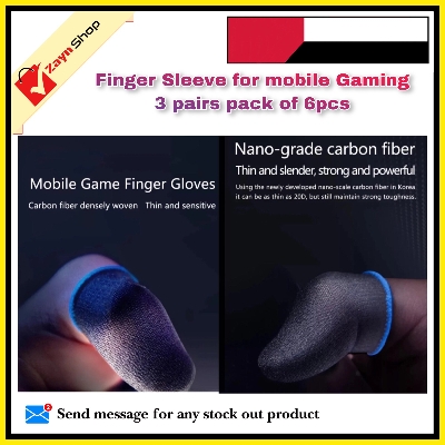 Picture of Finger Sleeve for mobile Gaming 3 pairs pack of 6pcs