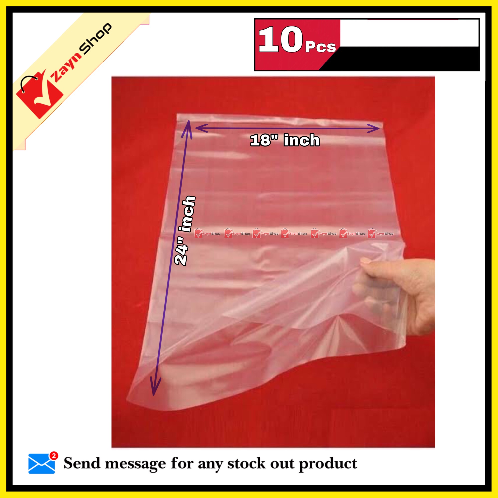 Picture of Liner Transparent poly Bag Size 18x24 Trash Bag 10 pcs