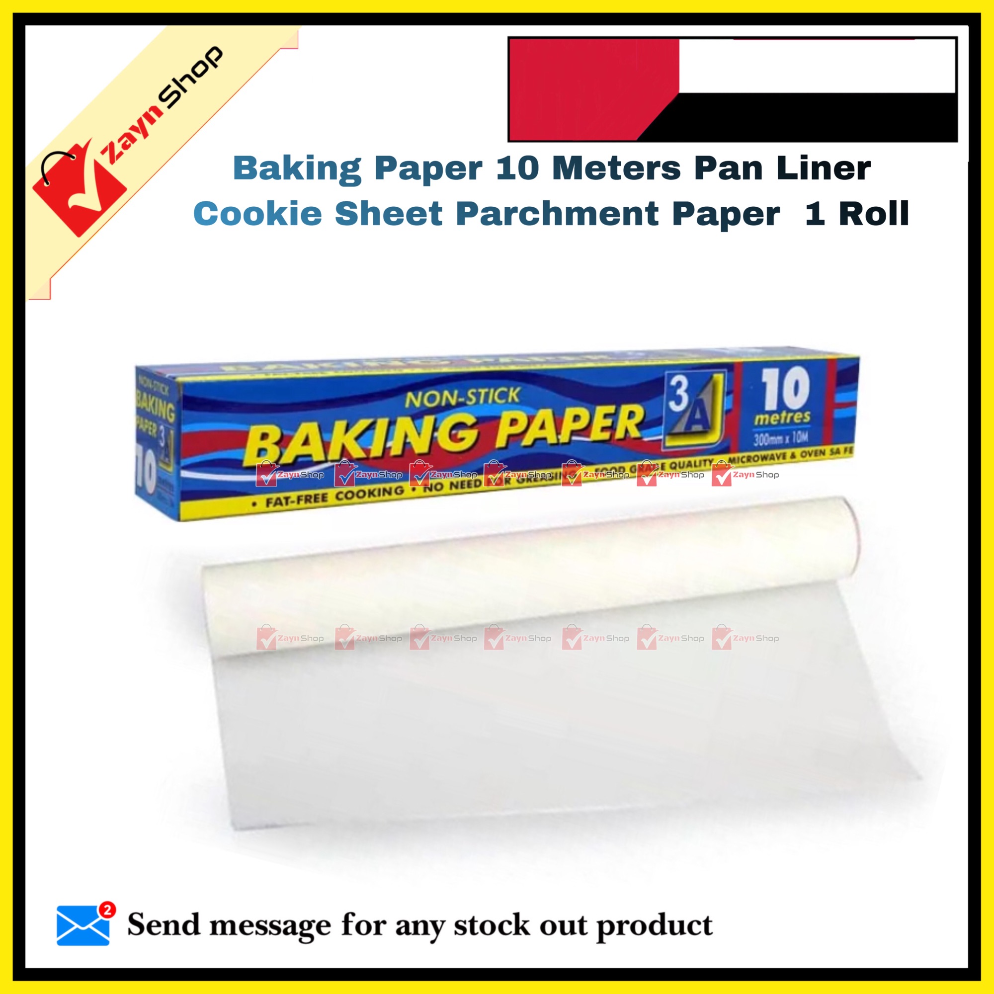 Picture of Baking Paper 10 Meters Pan Liner Cookie Sheet Parchment Paper  1 Roll