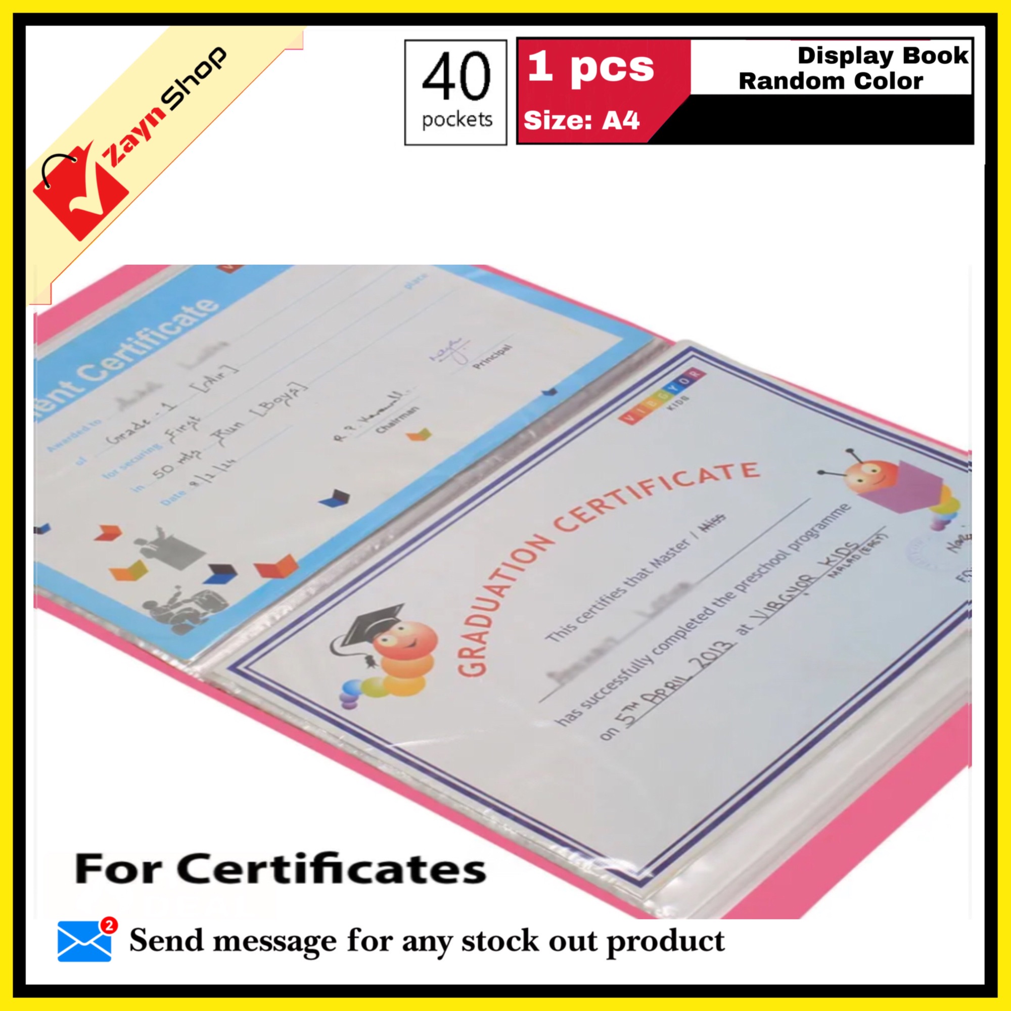 Picture of Display Book 40 Pocket Thin Plastic File Folder Display Presentation Book, A4 Size Random Color 1pcs - Innovative Design - Organize with Style