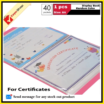 Picture of Display Book 40 Pocket Thin Plastic File Folder Display Presentation Book, A4 Size Random Color 1pcs - Innovative Design - Organize with Style