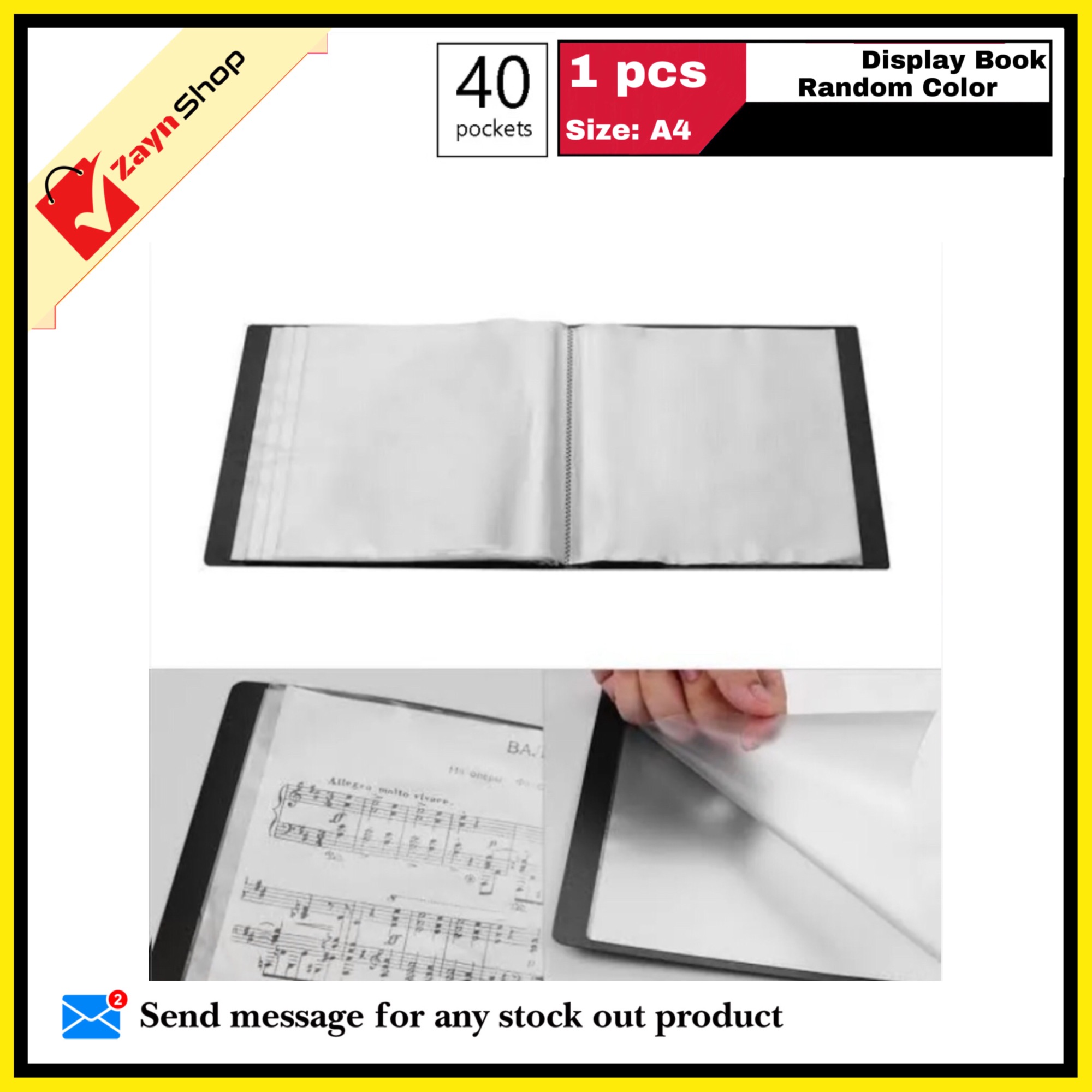 Picture of Display Book 40 Pocket Thin Plastic File Folder Display Presentation Book, A4 Size Random Color 1pcs - Innovative Design - Organize with Style