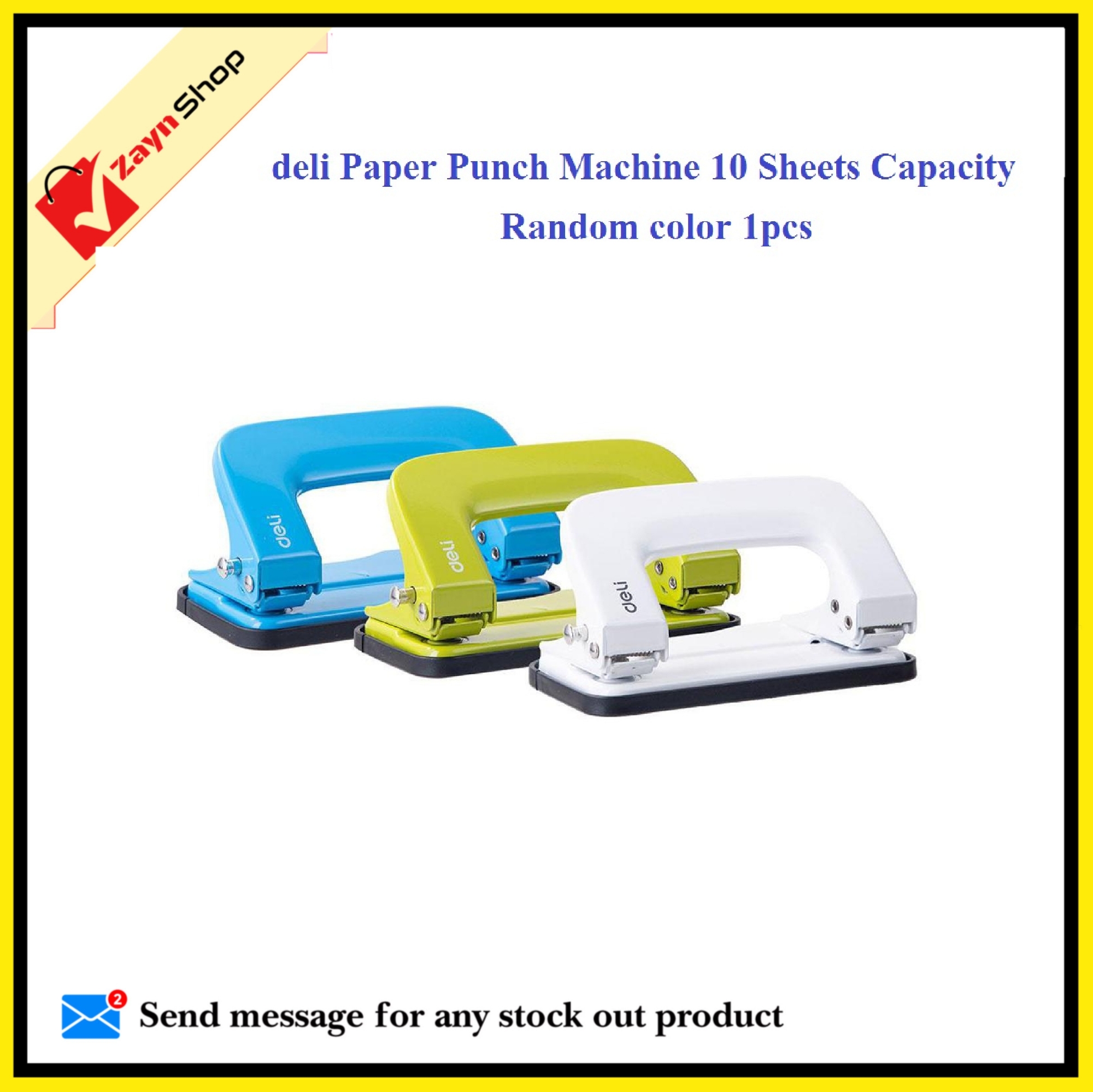 Picture of Deli Paper Punch Machine 10 Sheets Capacity Random color 1pcs