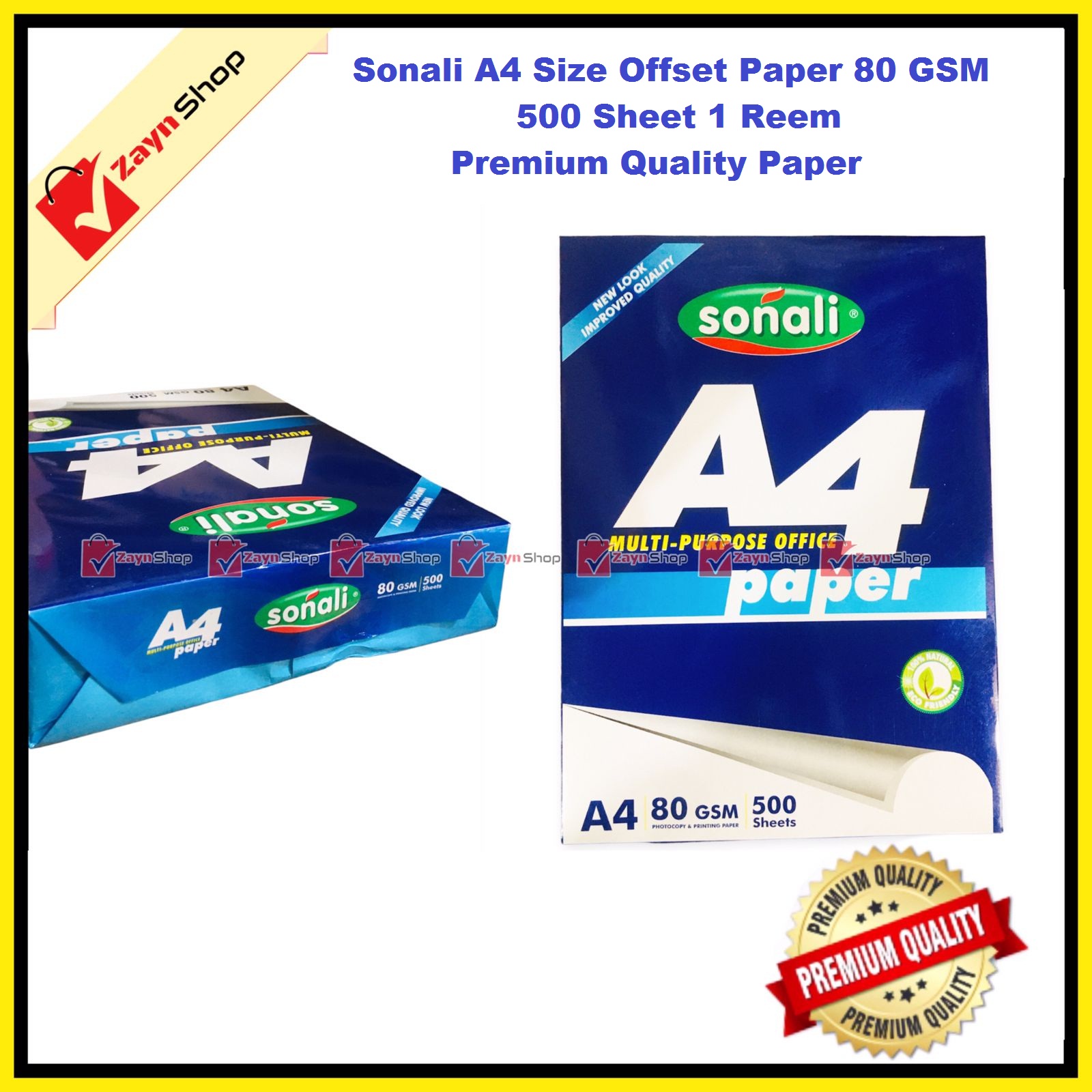 Picture of Sonali A4 Size Offset Paper 80 GSM  500 Sheet 1 Reem Premium Quality Paper