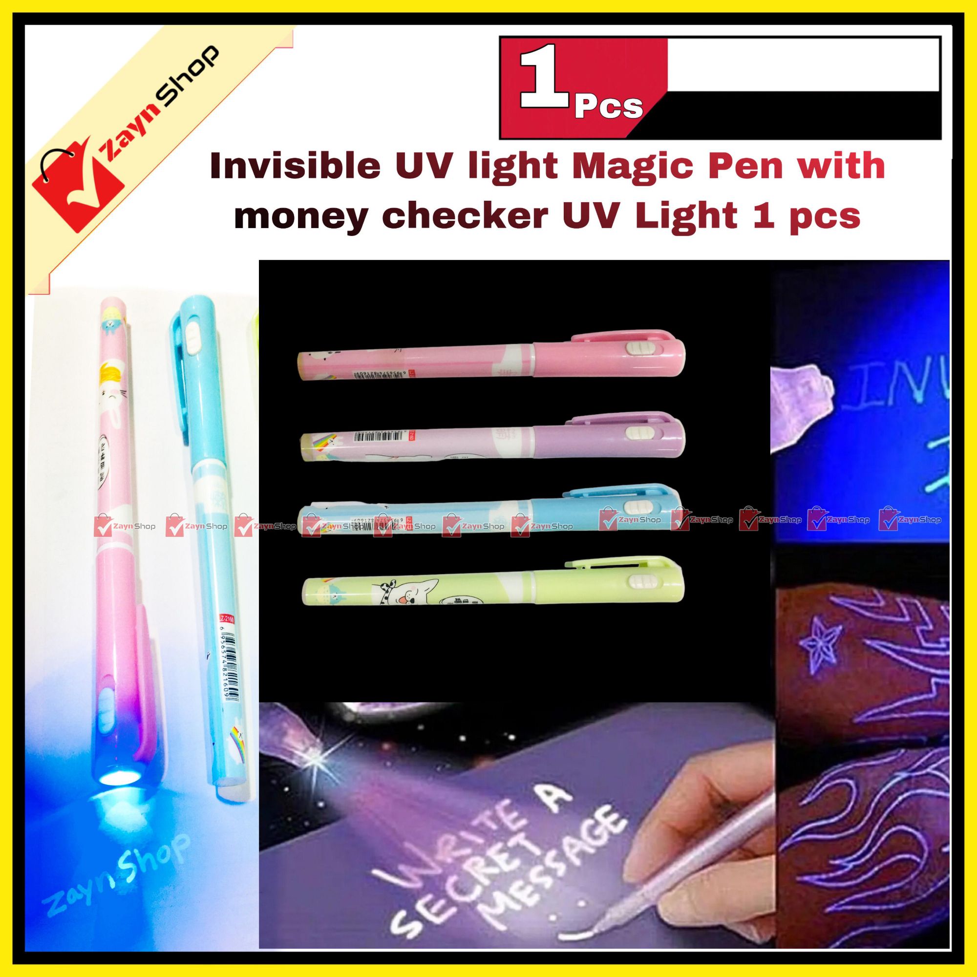 Picture of Invisible Ink UV Light Pen With Money Checker 1 Pcs
