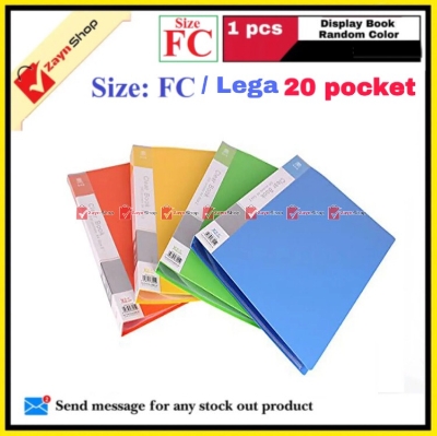 Picture of Display Book FC Legal Size 20 pocket Plastic File Folder Display Presentation Book Random color- 1pcs