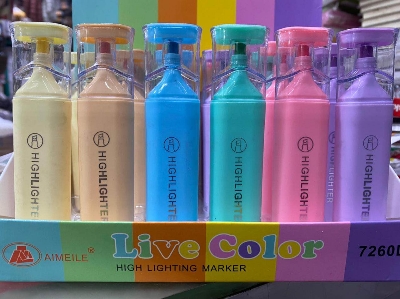 Picture of Fluorescent Highlighter Pens 6 pcs Set Pastel Macaron Colored For Drawing, Marking, Note-Taking