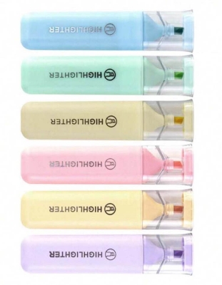 Picture of Fluorescent Highlighter Pens 6 pcs Set Pastel Macaron Colored For Drawing, Marking, Note-Taking