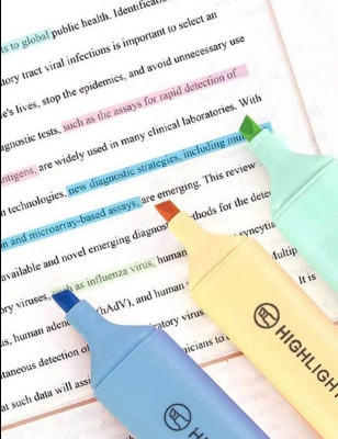 Picture of Fluorescent Highlighter Pens 6 pcs Set Pastel Macaron Colored For Drawing, Marking, Note-Taking