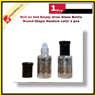 Picture of Empty Roll on Glass Attar bottle 6ml Round Shape Random color 1 pcs(Multicolor)