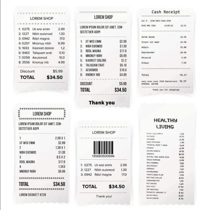 Picture of Thermal Paper Roll 57*35mm 10 pcs for 58mm POS Printer, Receipt Printer, Mini Thermal Printer White