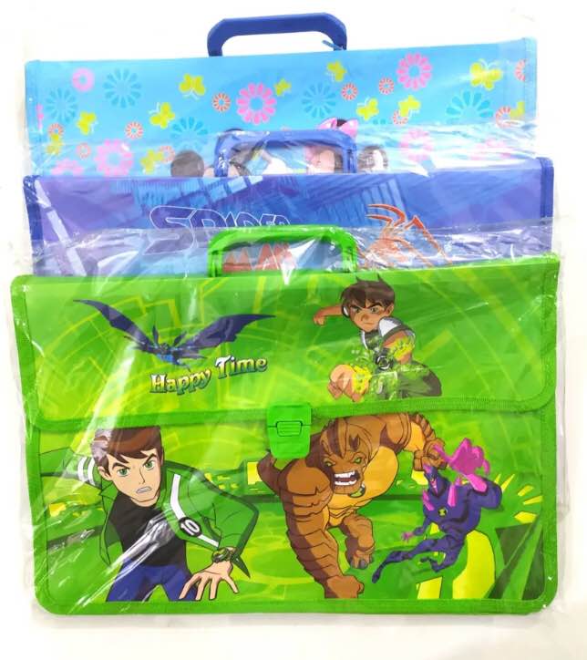 Picture of Beautiful Exam File Bag / Handle File / Documenst Carrier Bag / Printed File Bag / Cartoon File For School Random design 1pcs