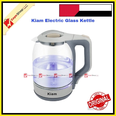 Picture of Kiam Electric Glass Kettle - PK824GL/BL-002 - 2L/1.8ltr - Glass Body - Double Dry-Boil Protection - Automatic Over Heat Protection - Kitchenware Electric Kettle