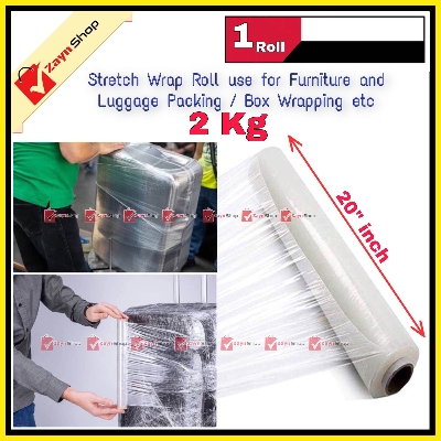 Picture of poly Roll 2 Kg 20" inch Wrapping poly Plastic Stretch Wrapping poly Roll - Experience Effortless Packing - Perfect For Luggage - Box Wrapping