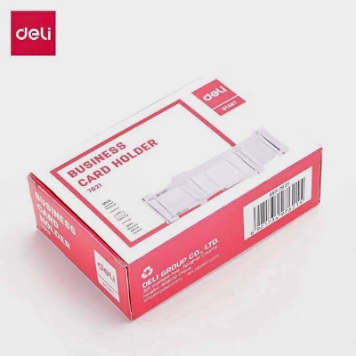 Picture of Deli Business visiting Card Holder /Card Box- Transparent 1 pcs