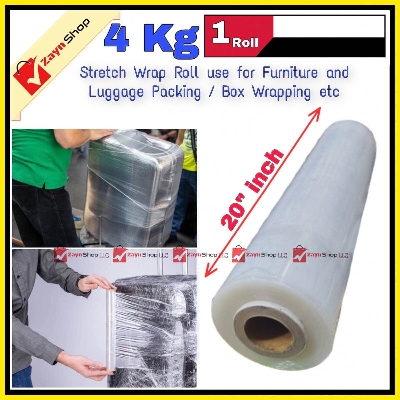 Picture of poly Roll 4 Kg 20" inch Plastic Stretch Wrapping poly perfect For Luggage Box Wrapping