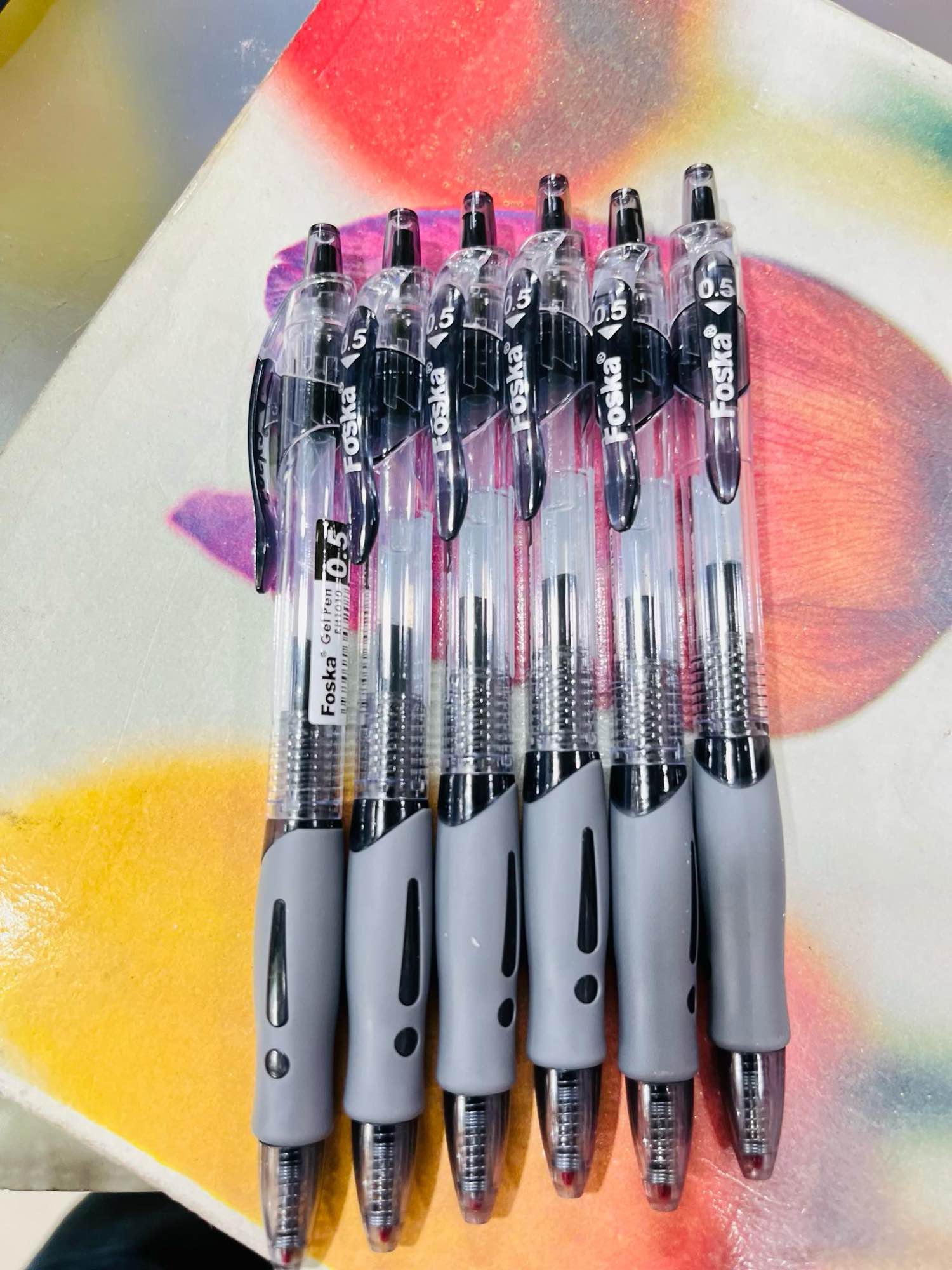 Picture of Foska Retractable /Click Gel Pen 0.5mm Black Ink pack of 2 pcs or 12pcd