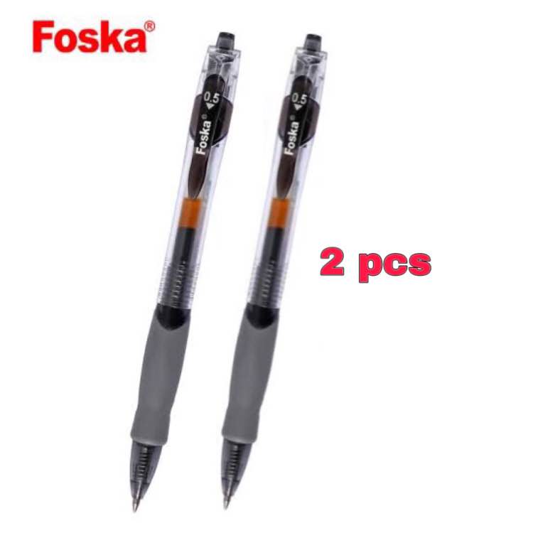 Picture of Foska Retractable /Click Gel Pen 0.5mm Black Ink pack of 2 pcs or 12pcd