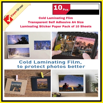 Picture of Cold Laminating Flim Transparent Self Adhesive A4 Size Laminating Sticker Paper Pack of 10 Sheets