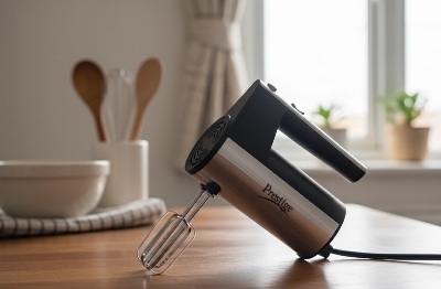 Picture of Prestige Hand Mixture Stainless Steel Body 800 watts Household Electric Egg Beater, Baking Tools, Cake Beater, Handheld Egg Beater Fast Luxury design Heavy Duty Multi-Functional Electric Egg beater Automatic Cream Whip Stirrer(Silver)