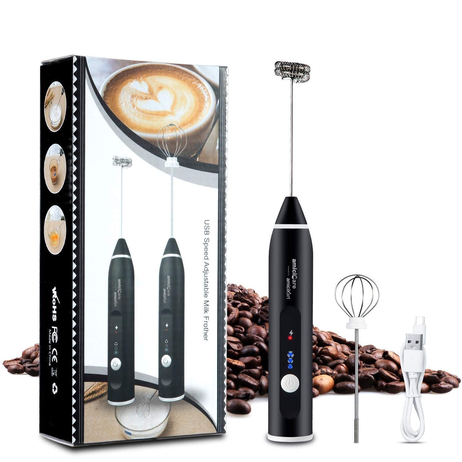 Picture of Electric Coffee Frother Milk Foamer USB Rechargeable