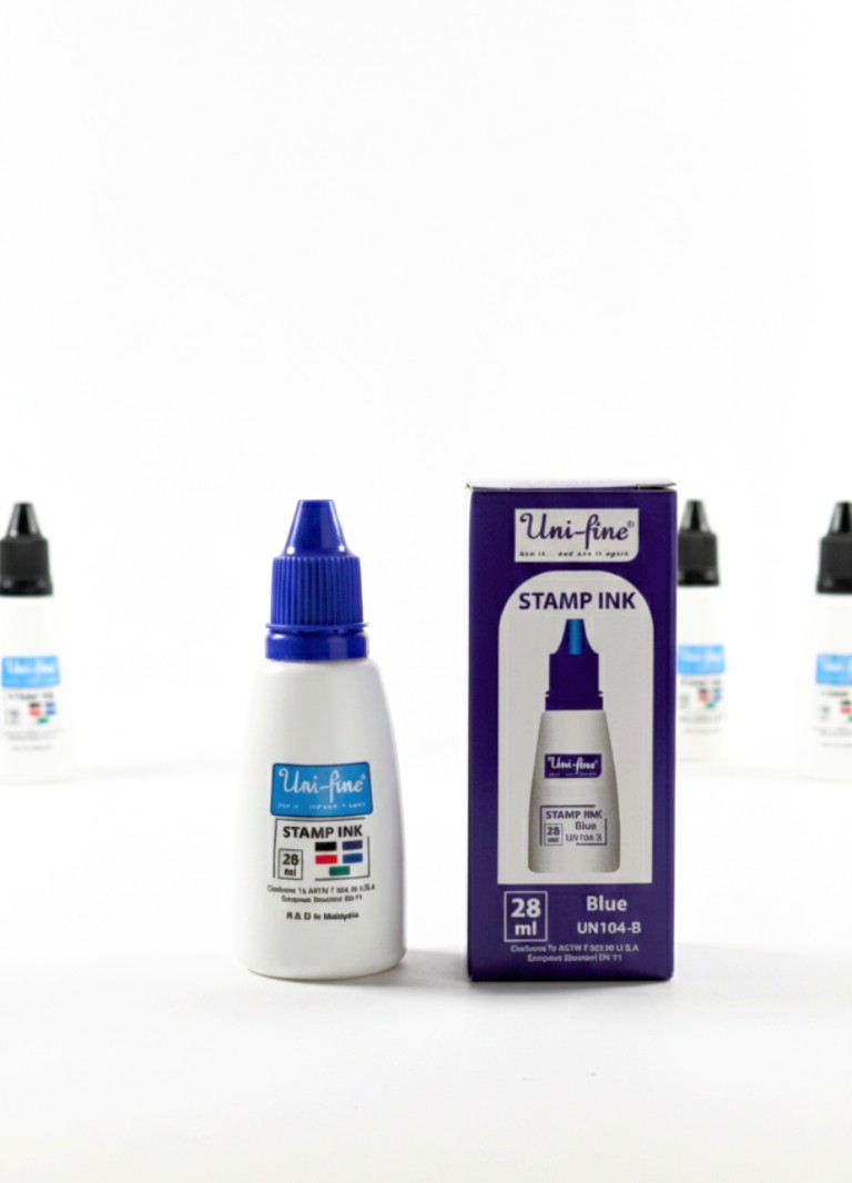 Picture of Uni fine Stamp Pad ink  28ml Red, Violet, Blue 1pcs