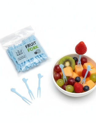 Picture of Candy Color Mini Fruit Household Picks Plastic Dessert Forks pack of 40pcs