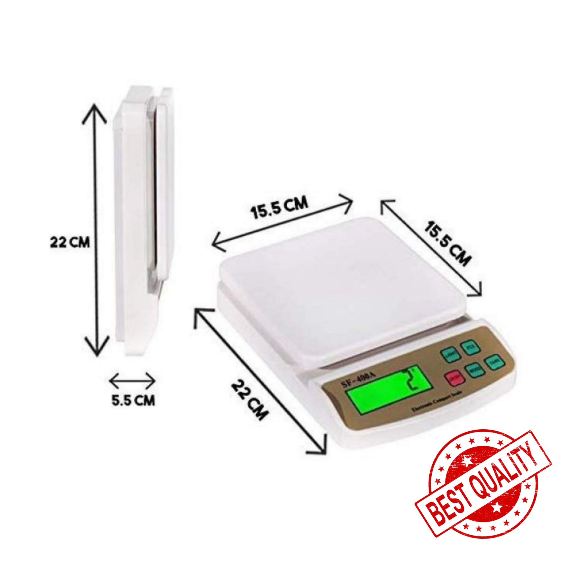 Picture of Electronic Digital Kitchen Scale Multi- Function- Tare Option 10kg LCD Display-Grams & Oz 10kg  Lightweight and Durable Design Boxed(White)