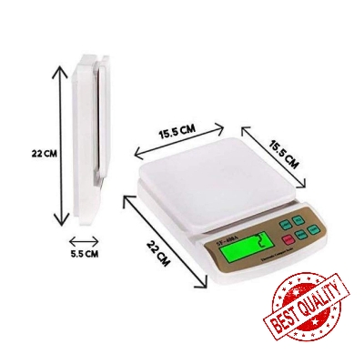 Picture of Electronic Digital Kitchen Scale Multi- Function- Tare Option 10kg LCD Display-Grams & Oz 10kg  Lightweight and Durable Design Boxed(White)