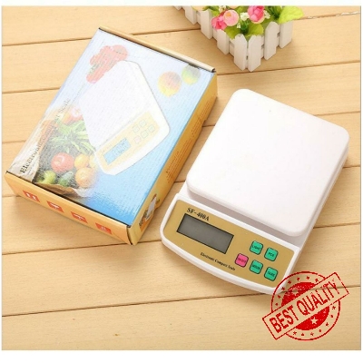 Picture of Electronic Digital Kitchen Scale Multi- Function- Tare Option 10kg LCD Display-Grams & Oz 10kg  Lightweight and Durable Design Boxed(White)