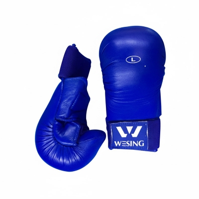 Picture of Karate Gloves - Wesing - Blue - Lather - Size - L - Blue