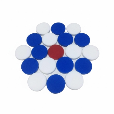 Picture of Special Carrom Guti with Stricker (5 Pcs guti Extra) - Blue & White - Multicolor