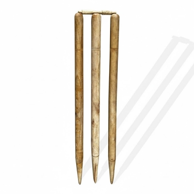 Picture of Wooden Cricket Stumps - 1 Set -Wooden color - Mahogany