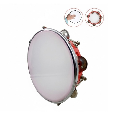Picture of Tambourine Drum Round Percussion - 8 Inch - Red