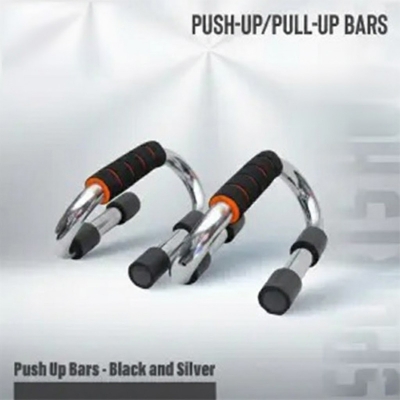 Picture of 2 pcs Push Up Bars-Black & Silver - Multicolor