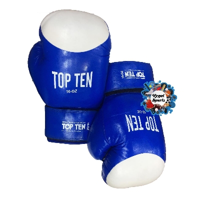 Picture of Boxing Gloves - Top Ten - Blue - Lather - Size - 10 OZ - Blue