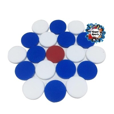 Picture of Special Carrom Guti with Stricker (5 Pcs guti Extra) - Blue & White - Multicolor