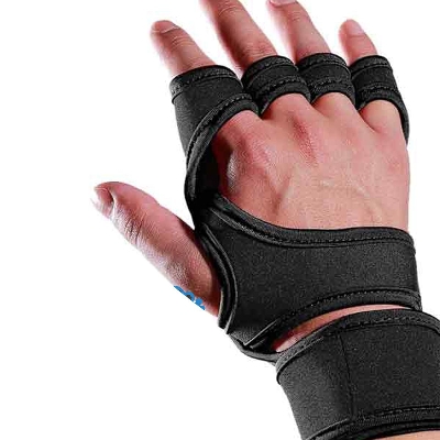 Picture of Gloves - Gym Gloves for Unisex - Black - Black