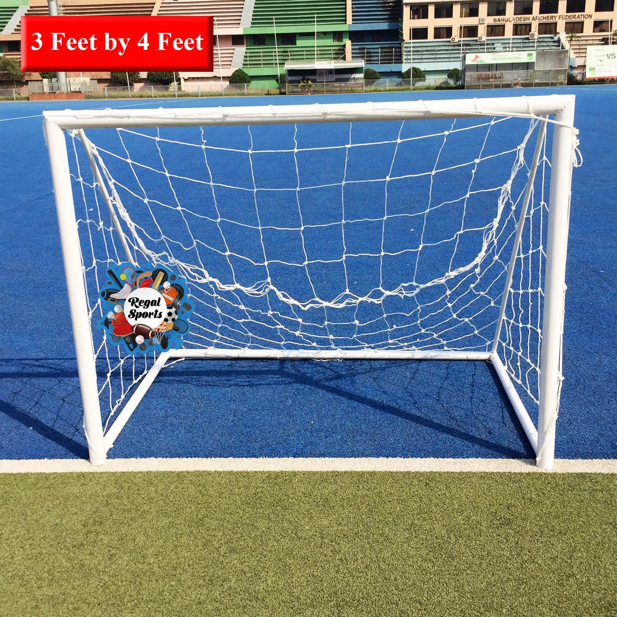 Picture of Football Mini Goal Post - Portable with Net - 1 Pcs - 3 Feet by 4 Feet - White
