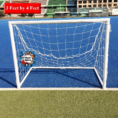 Picture of Football Mini Goal Post - Portable with Net - 1 Pcs - 3 Feet by 4 Feet - White