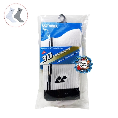 Picture of Yonex Badminton Sports Socks - 1 Pair - White - White