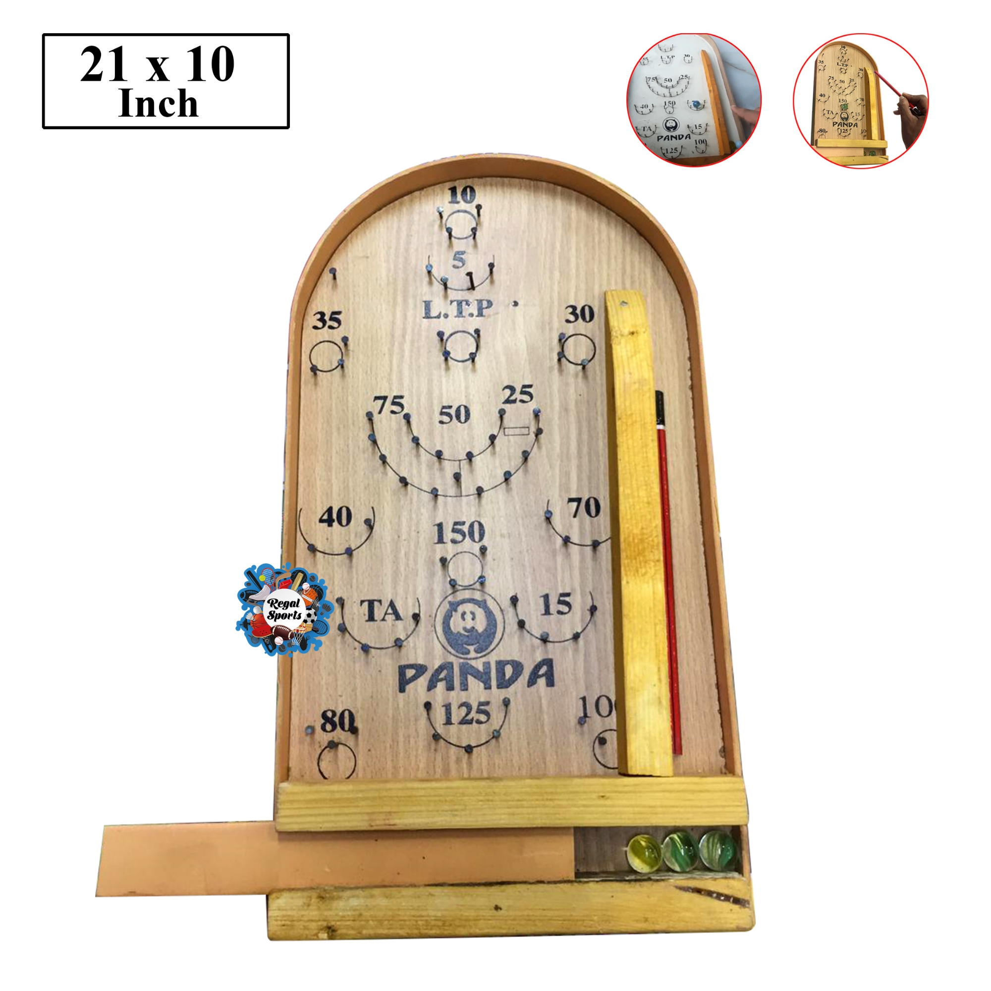 Picture of Bagaduli Board Game - Large - 21 by 10 inch - Gold
