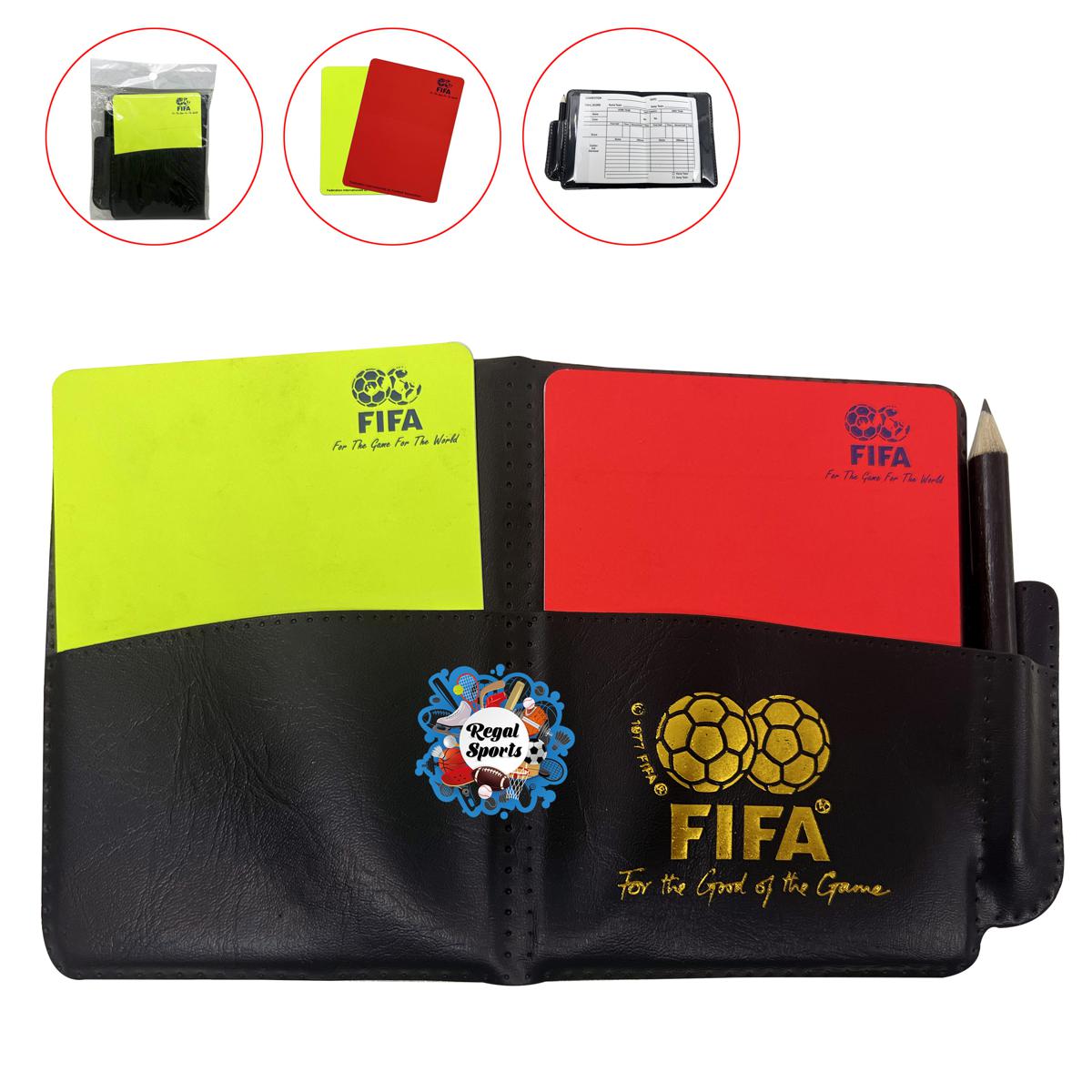 Picture of Football Referee Penalty Wallet - Pencil, Pad, Yellow, Red Card - 1 Set - Black
