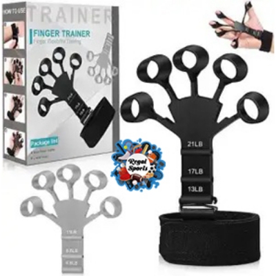 Picture of Silicone Grip Device Finger Exercise Stretcher Finger Gripper Strength Trainer Strengthen Rehabilitation Training - Black